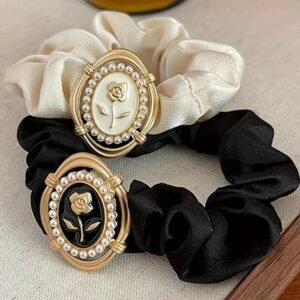 Λαστιχάκια μαλλιών με χρυσό τριαντάφυλλο