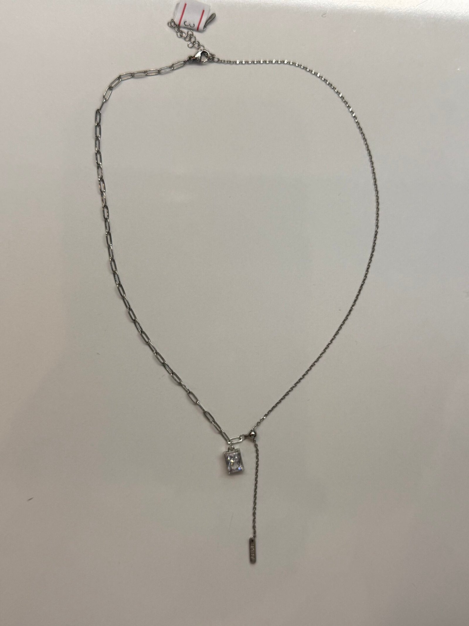 Κολιέ ασημή με πέτρα