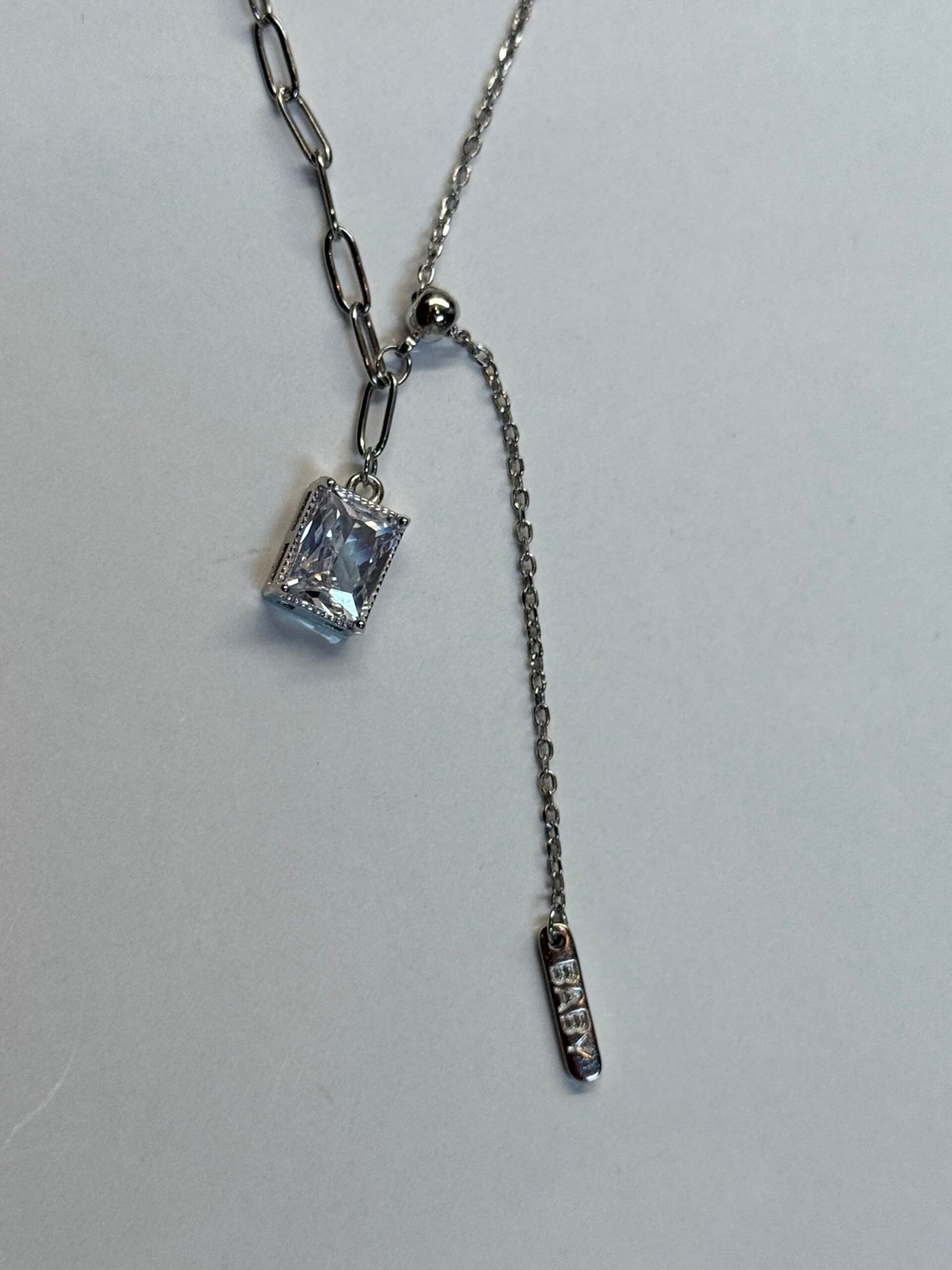 Κολιέ ασημή με πέτρα - Image 2